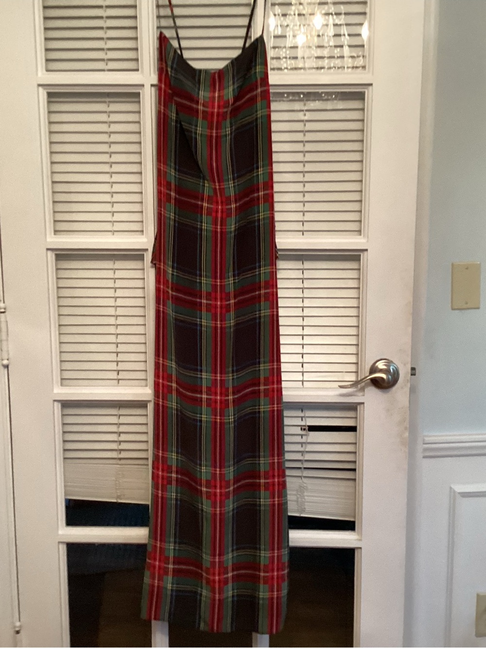J. Crew Red and Green Plaid Maxi Dress